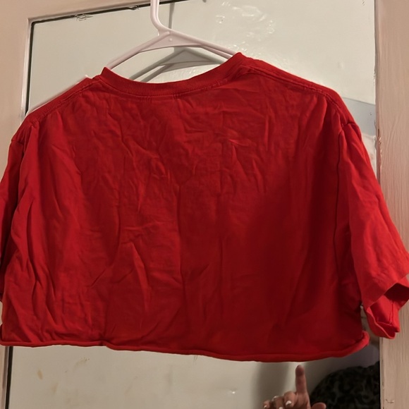Red crop top in red. - Picture 3 of 9